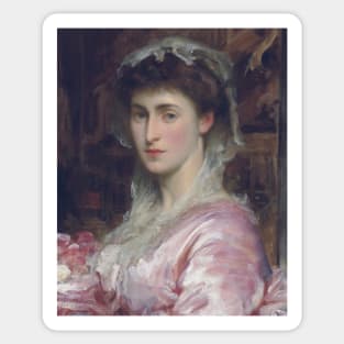 May Sartoris, Mrs Henry Evans Gordon by Frederic Leighton Sticker